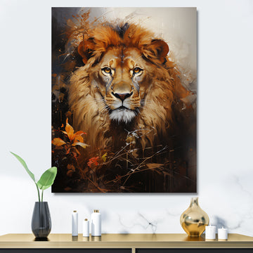 Mighty Monarchs Lion Portrait - Lion Living Room Wall Art
